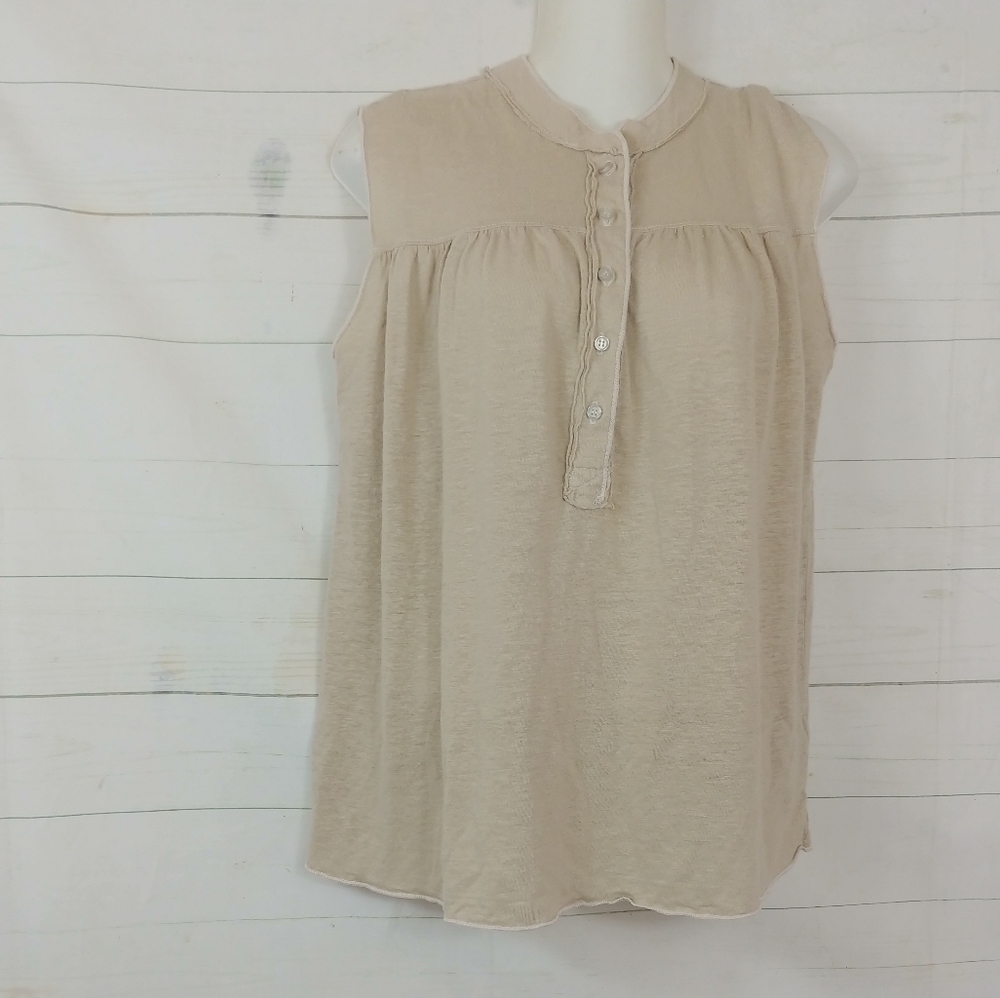 NSF Exposed Seam Sleeveless Henley Size P